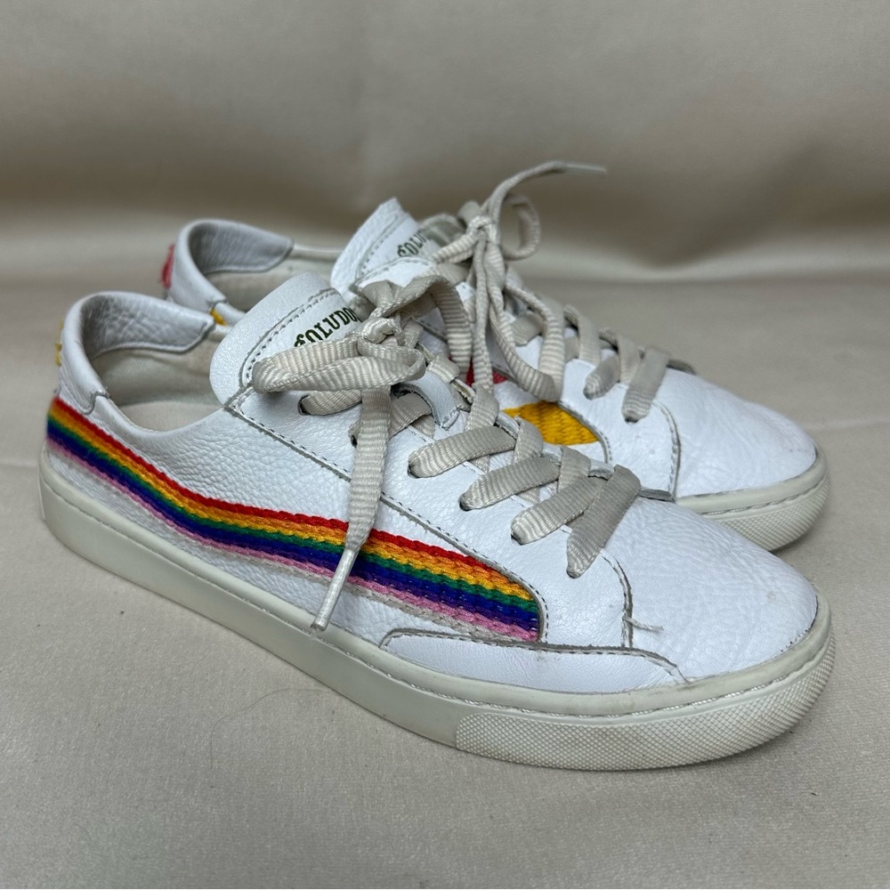 Soludos The Ibiza Classic Sneaker Oasis White - Rainbow Wave Size 6